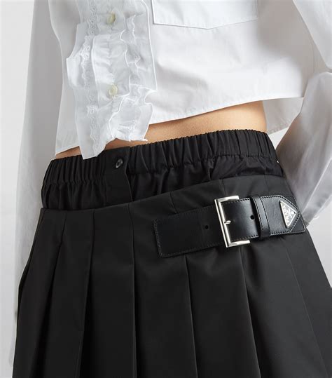 prada skirt mini|Prada black pleated skirt.